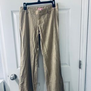 Lilly Pulitzer Gold Linen Slacks